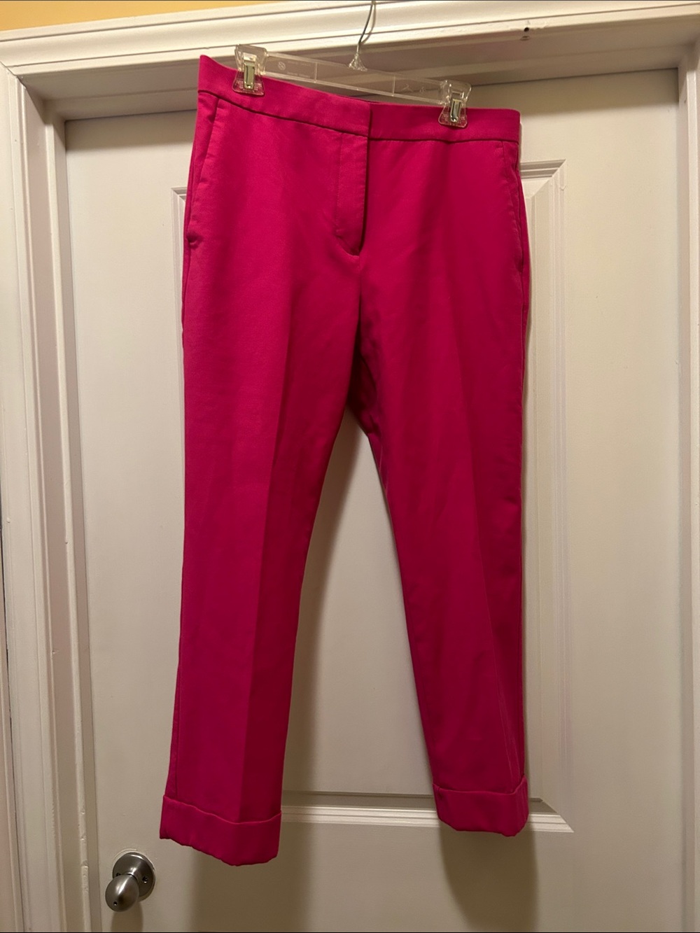 Ann Taylor pink ankle cuffed slacks